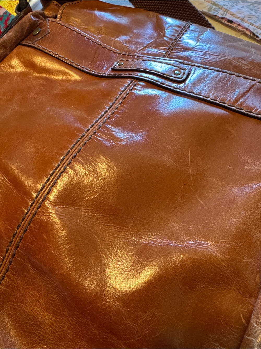 Fossil Men's Brown Leather Crossbody Messenger Bag - Picture 10 of 10